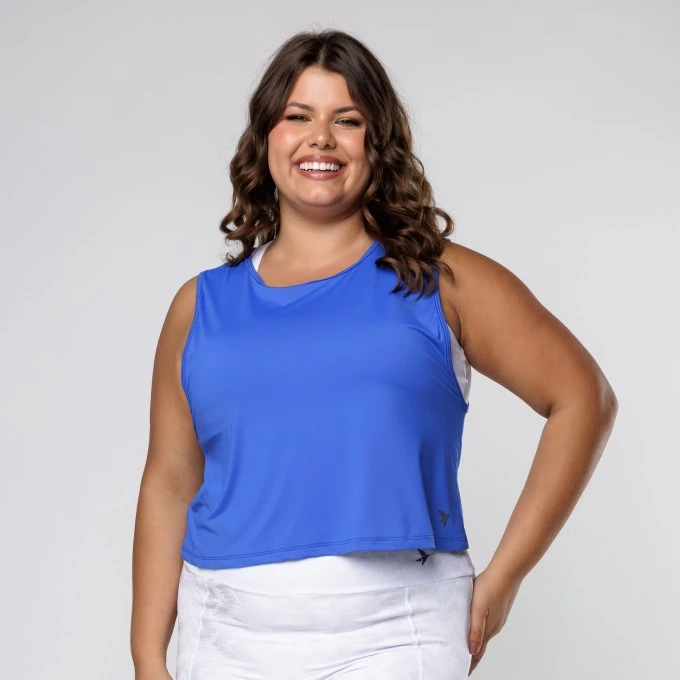 Regata Cropped Azul Royal Soltinha