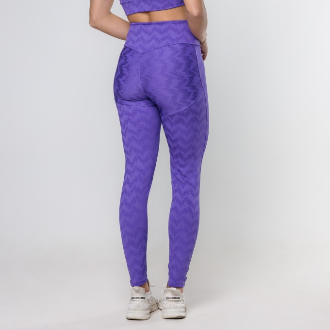 Legging Recortes Roxo Detalhes em V Boreal