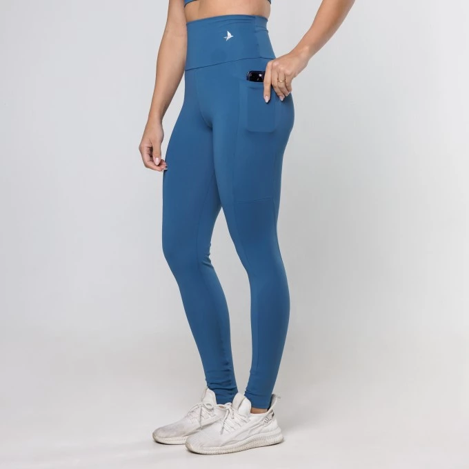Legging Essential com Bolso Azul Petróleo