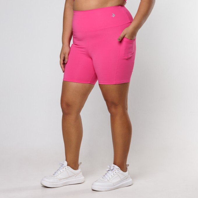 Short Rosa Pink com Bolso Essencial