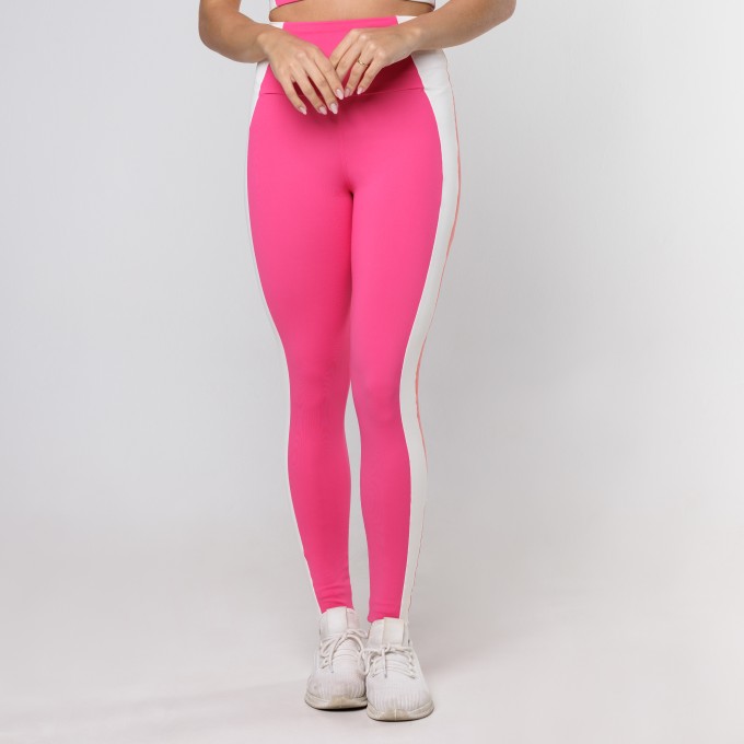 Legging Recortes Rosa Pink Tricolor Opaque Color